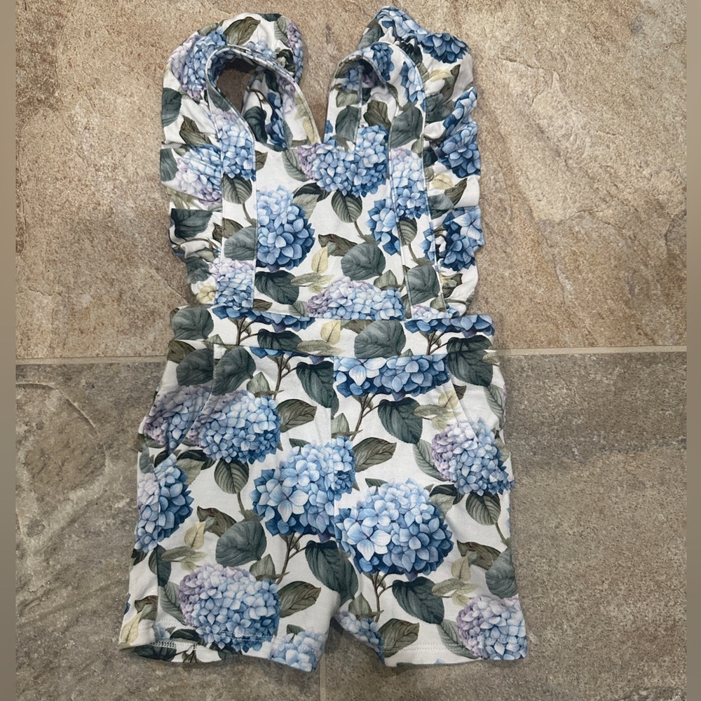 Posh Peanut Blue Floral romper